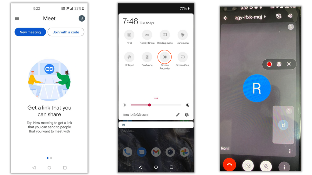 How to record Google Meet on Android Phone