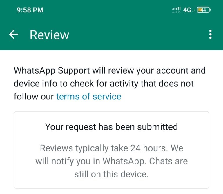 whatsapp-review-submitted